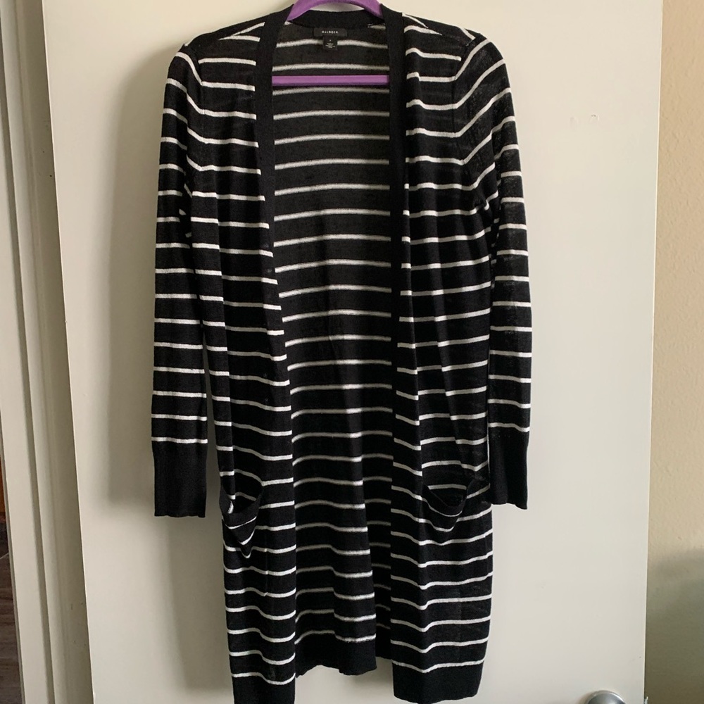 Long (knee length) open/no button Halogen cardigan, gently used